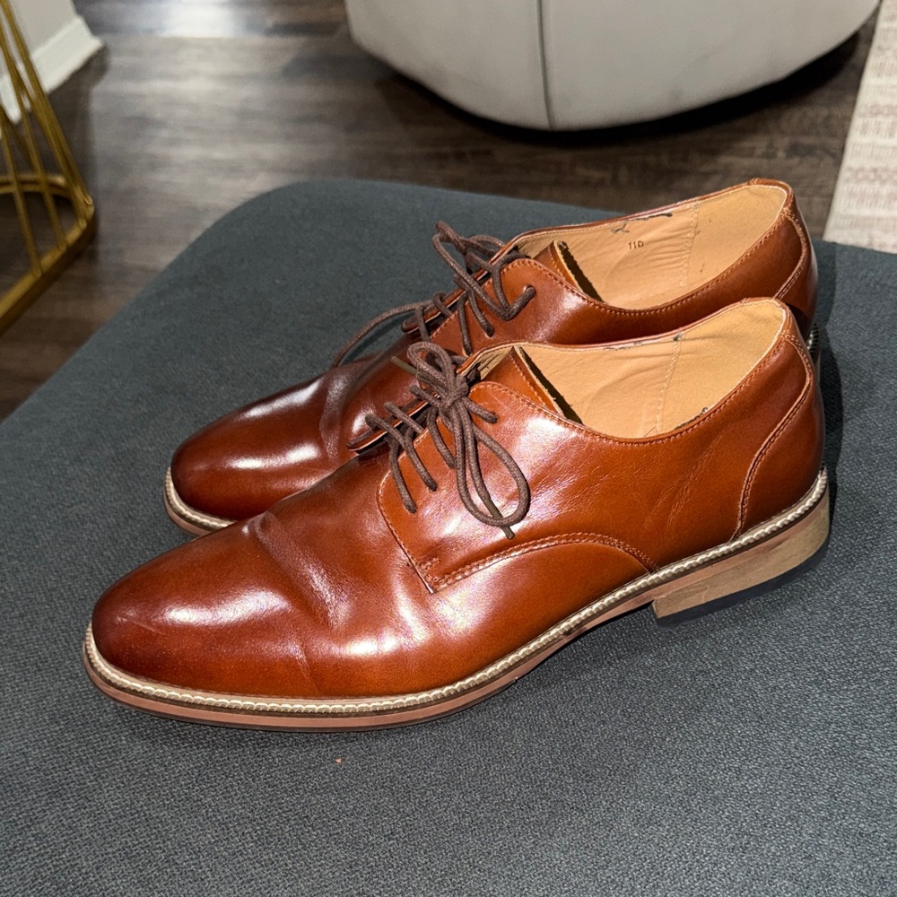 Joseph Abboud Brown Leather Men's Derbys